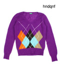 Benetton Argyle Jumper (Size M) - Knitwear