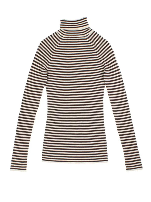 Ganni Stripe Roll Neck (Size M) - Knitwear