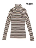 Ganni Stripe Roll Neck (Size M) - Knitwear