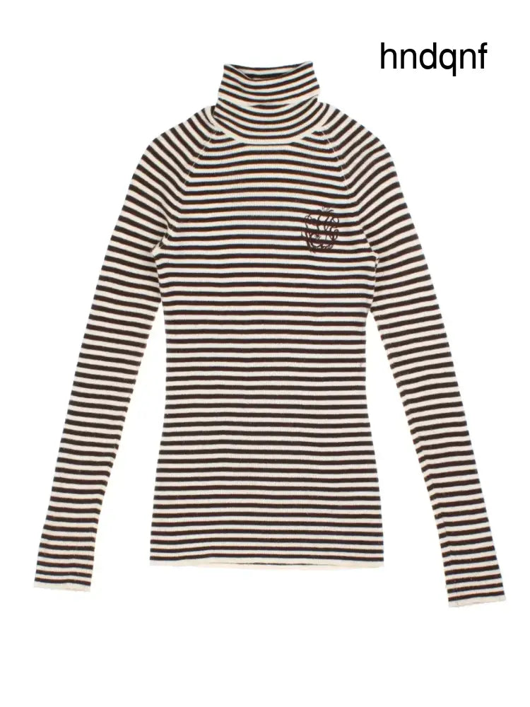 Ganni Stripe Roll Neck (Size M) - Knitwear