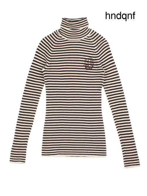 Ganni Stripe Roll Neck (Size M) - Knitwear