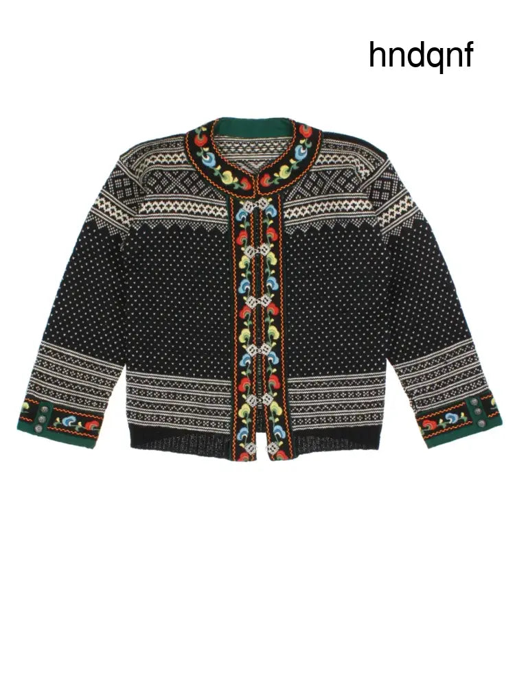 Nordic Fair Isle Cardigan (Size S) - Knitwear
