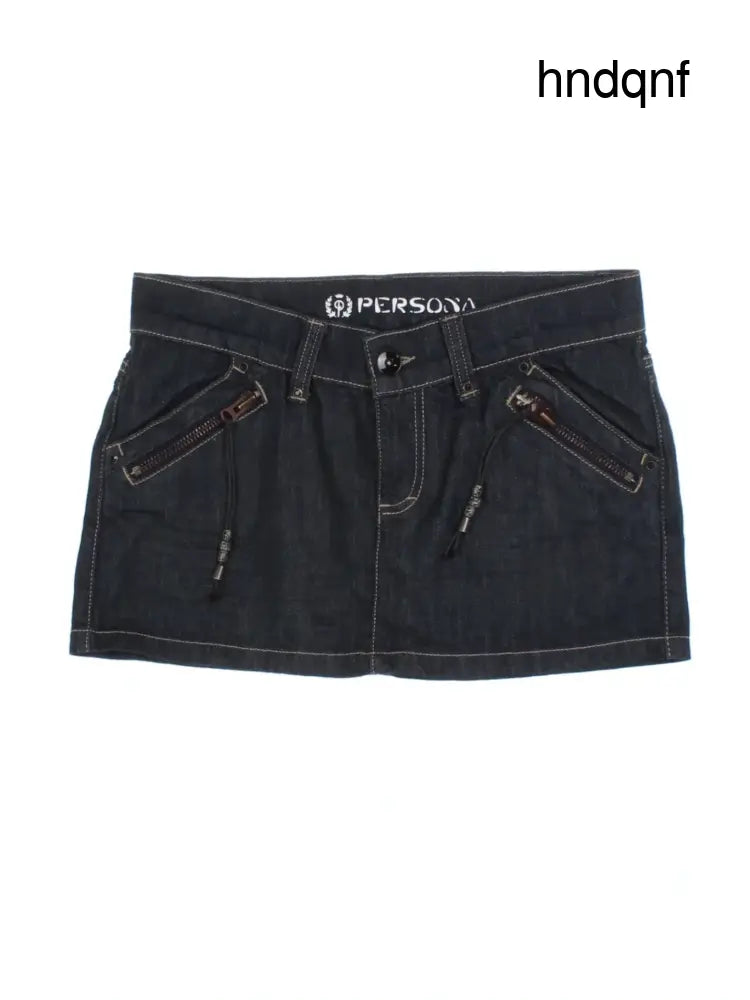 Y2K Denim Mini Skirt (Size M) - Skirts