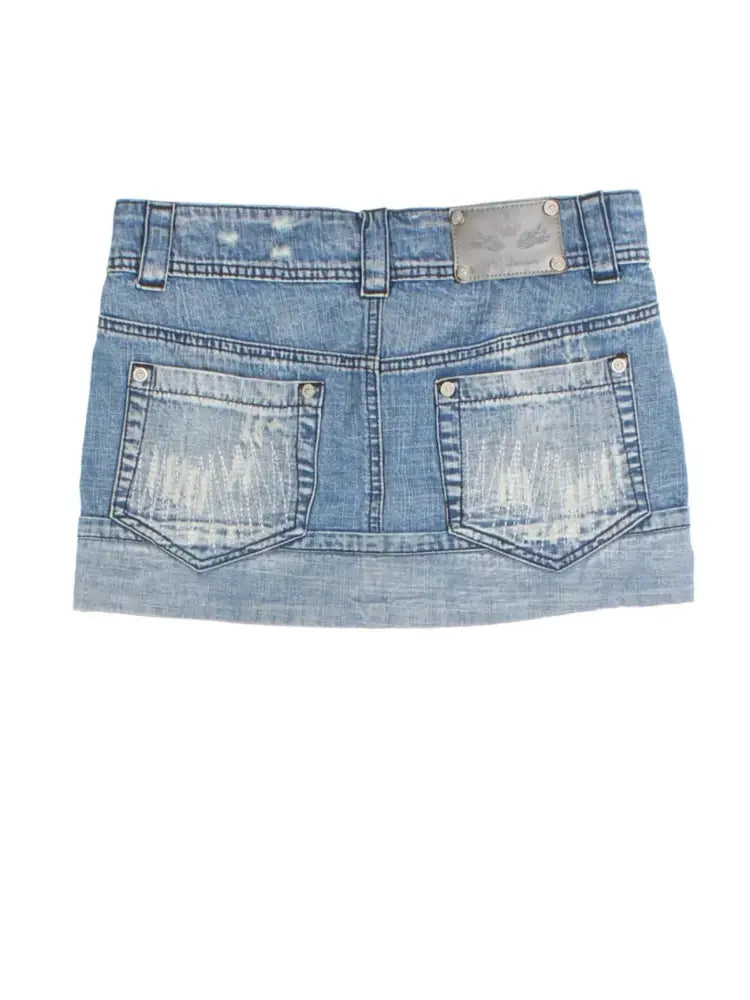 Y2K Denim Mini Skirt (Size XS) - Skirts