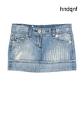 Y2K Denim Mini Skirt (Size XS) - Skirts