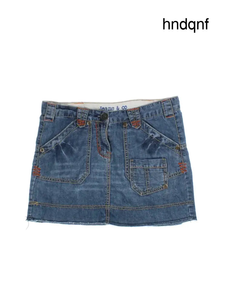 Y2K Denim Mini Skirt (Size XS) - Skirts