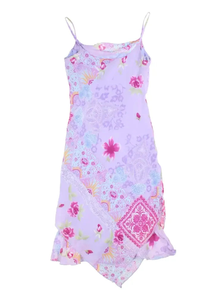 Y2K Floral Midi Dress (Size XS) - Dresses