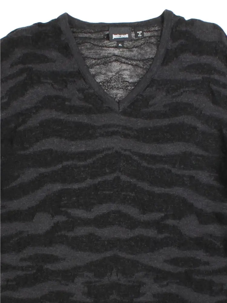 Y2K Just Cavalli Animal Print Jumper (Size XL) - Knitwear