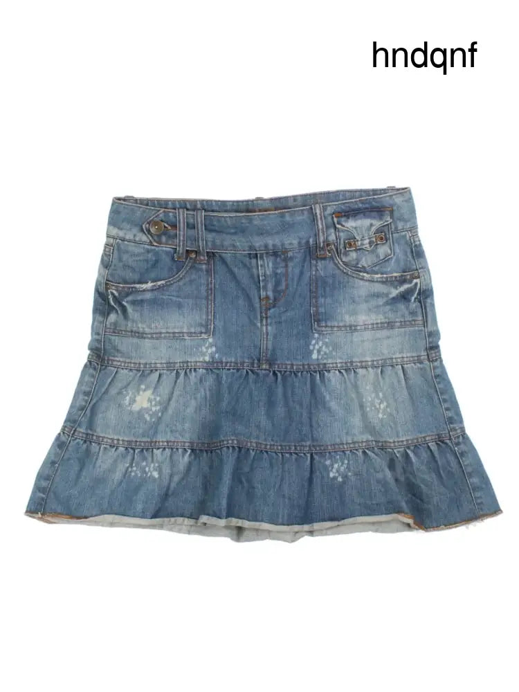 Y2K Layered Hem Mini Skirt (Size L) - Skirts