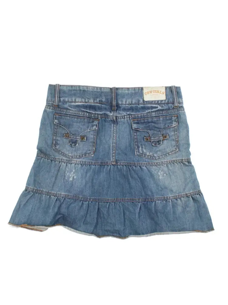 Y2K Layered Hem Mini Skirt (Size L) - Skirts